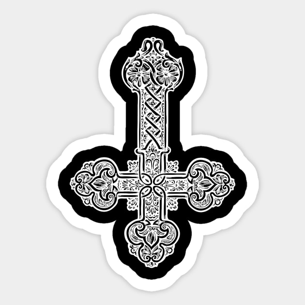 Inverted Cross Sticker by MarceloMoretti90